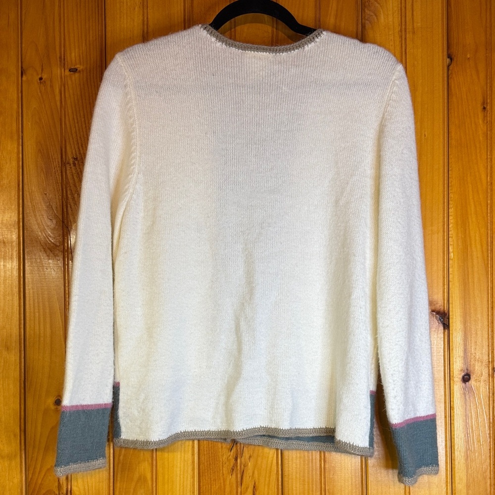 Koret Cream and Green Cardigan with Pink Accents - Picture 8 of 8